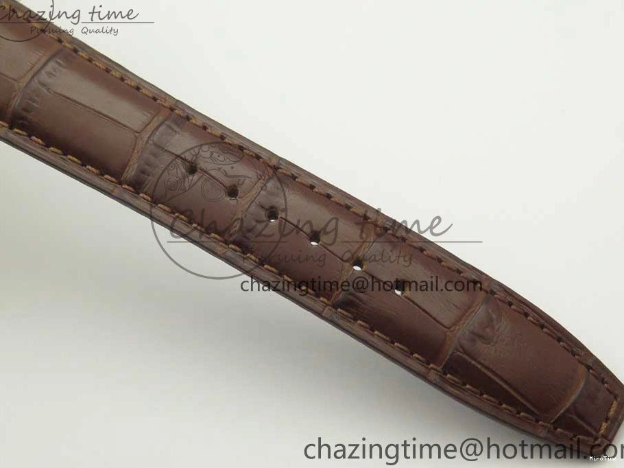 MIROTIME 0223 Portuguese Tourbillon IW504602 RG ZF Best Edition White Dial on Brown Leather Strap Stretchable 7178